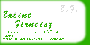 balint firneisz business card